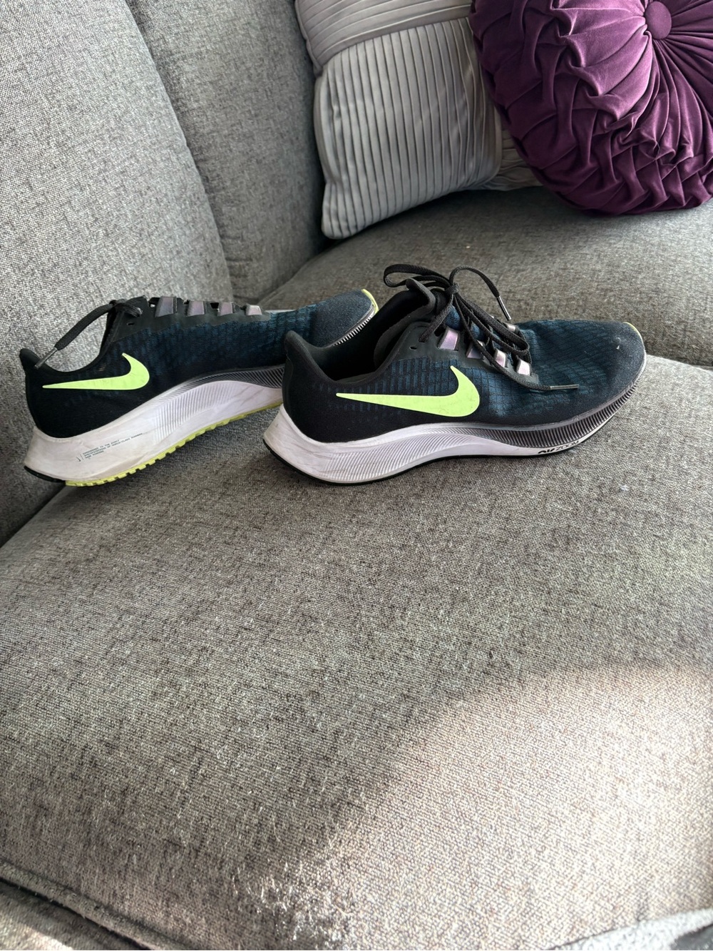 Nike Black with Volt Swoosh Running Shoes